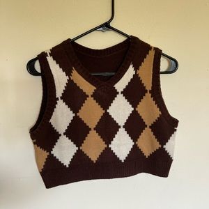 Brown Cropped Vest